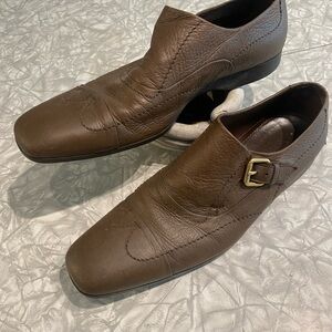Louis Vuitton Dark Brown Leather Slip-On Loafers